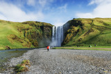 Great waterfall Skogafoss in south of Iceland near
