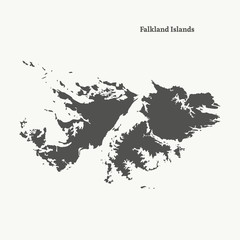 Wall Mural - Outline map of Falkland Islands. vector illustration.