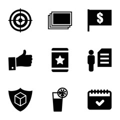 Poster - Set of 9 thin filled icons