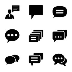 Poster - Set of 9 dialog filled icons