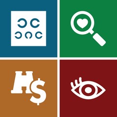 Poster - Set of 4 optical filled icons