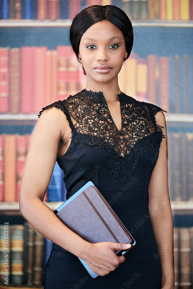 woman with black dress Black Lace Ball Gown Wedding Dress MARTHA Size 4 / Black/Peach main image 1