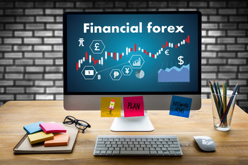 Poster - Financial forex Stock market, financial, business Candle stick graph chart