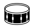 Snare drum or side drum musical instrument flat vector icon for music apps and websites