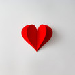 © Zamurovic Brothers - Paper heart shape decoration on white background. Love cocnept. Flat lay.