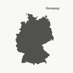  Outline map of Germany. Isolated vector illustration.