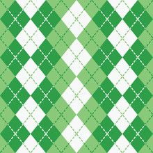 Dashed Argyle In Green And White