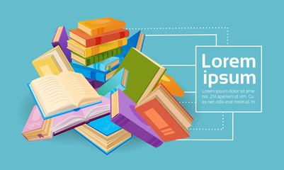 Books Stack School Education Concept Flat Vector Illustration