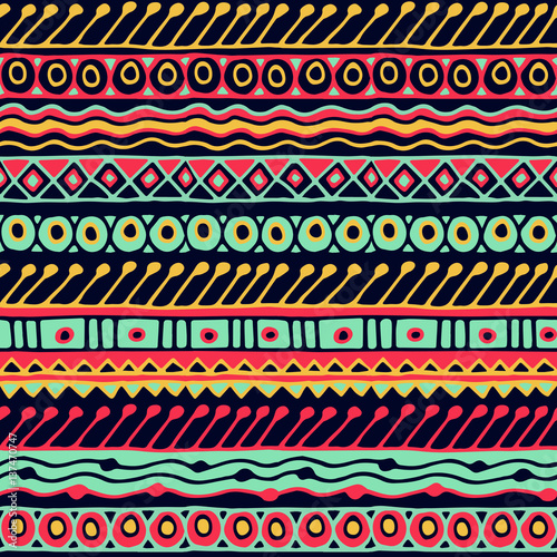 Stoffe zum Nähen Ethnizität Musterdesign. Boho-Stil. Ethnischen Hintergrund. Stammes-Kunstdruck. Alten abstrakte Grenzen Hintergrundtextur