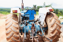 The Blue Tractor, As Object Background Or Print Card.