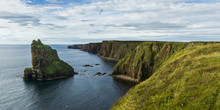 Stacks Of Duncansby And The Rugged Coastline Of Duncansby Head; Scotland
