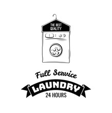 Case For Clothes. Dry Cleaning Label. Laundry Badge. Vector Illustration Isolated On White