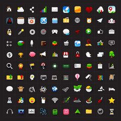 Wall Mural - set of 100 icon for mobile app and user interface vector eps10