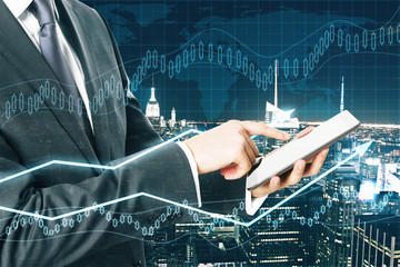 Aufkleber - Businessman using tablet