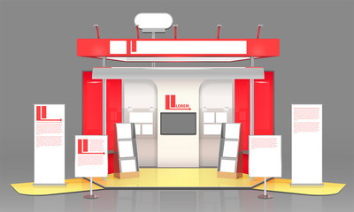 Poster - Red Exhibit Display Case Design