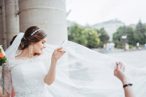 Fotografie, Obraz portrait of a beautiful girl in wedding day