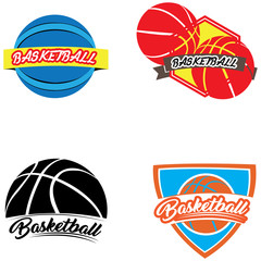 Sticker - Set of basketball related objects, Vector illustration