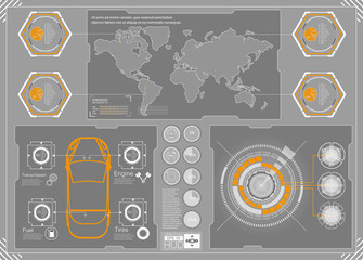 Poster - HUD background outer space. infographic elements. futuristic user interface.  Web interface elements. Game target navigation interface hud ui design. Vector illustration.