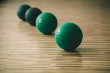 medicine ball collection in gym