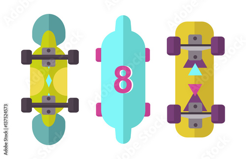 Skateboard icon extreme sport sign vector illustration.