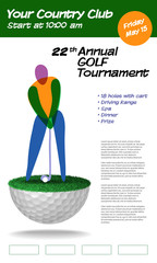 Wall Mural - golf ticket brochure template