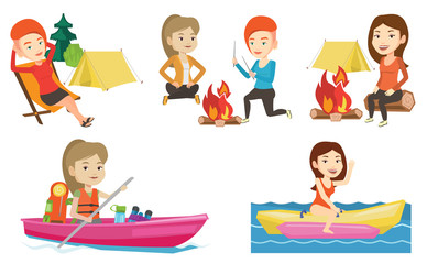 Poster - Vector set of traveling people.