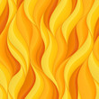 Seamless pattern with bright orange and yellow volumetric waves. Abstract background.