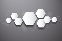 Abstract Black Bee Hive Hexagon And Space Background