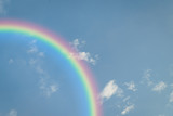 Fototapeta Tęcza - Blue sky cloud with rainbow