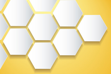 abstract yellow bee hive hexagon and space background