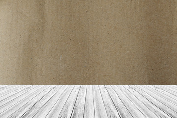 Cardboard paper texture with wood terrace