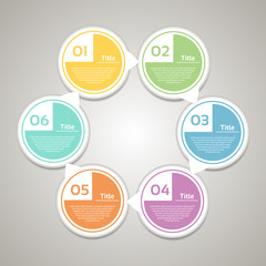 Wall Mural - Vector infographic. Template for diagram, graph, presentation and chart. Business concept with 6 options, parts, steps or processes.