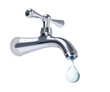Water tap with big drop of water, with clipping path