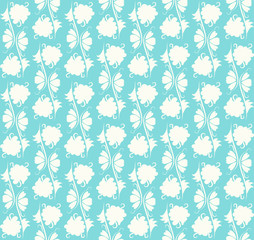 Wall Mural - Simple flower pattern. Elegant blue vector background