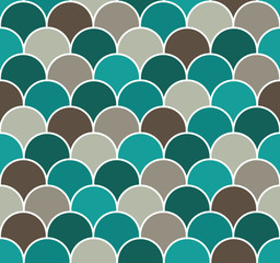 Wall Mural - Scallop seamless vector pattern