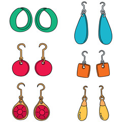 vector set of earrings