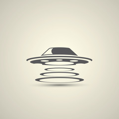 Sticker - Ufo flying saucer vector icon