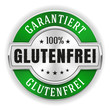 Garantiert Glutenfrei Siegel mit silbernem Rand 