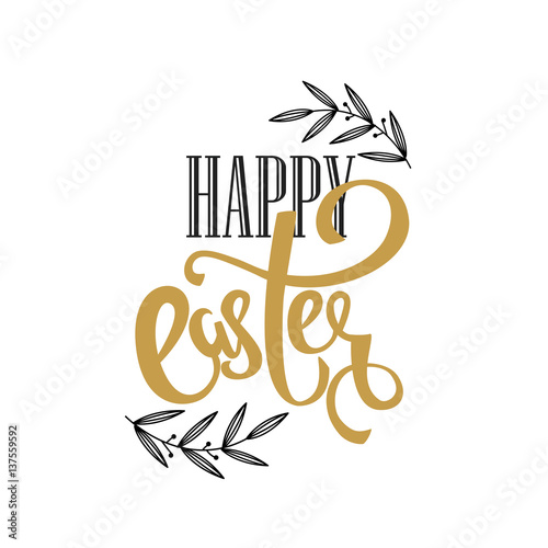 Happy Easter handlettering greeting card, poster Happy Easter handlettering greeting card, poster