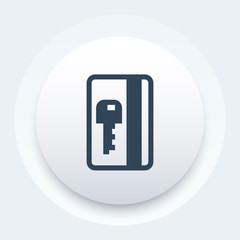 Poster - electronic pass icon, card key vector sign