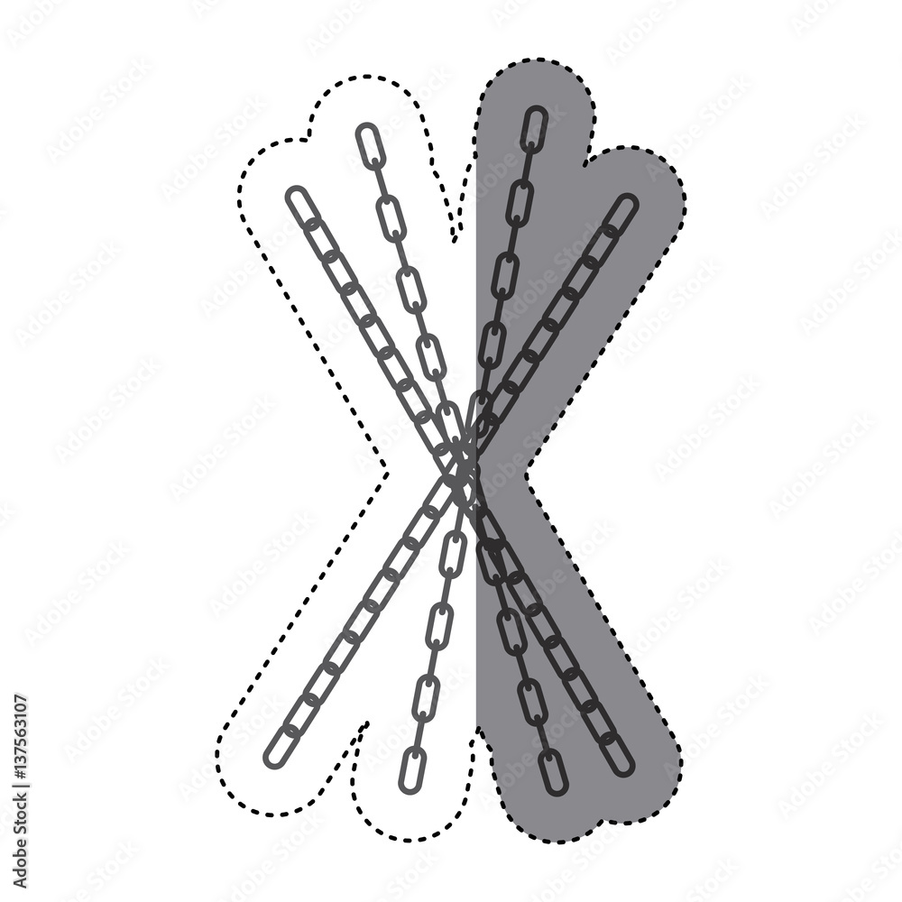 sticker silhouette metal set collection chains icon vector illustration ...