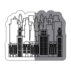 Poster - city buildings icon image, vector illustration design