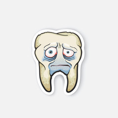 Wall Mural - Sticker sad sick tooth