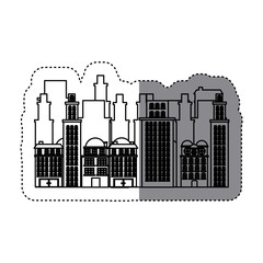 Wall Mural - city buildings icon image, vector illustration design