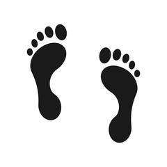 Human footprint icon. Vector illustration.