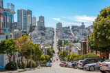Fototapeta Natura - Streets with the slope in San Francisco, California, USA