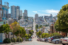 Streets With The Slope In San Francisco, California, USA