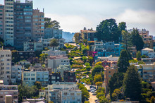 Lombard Street in San Francisco, California, USA