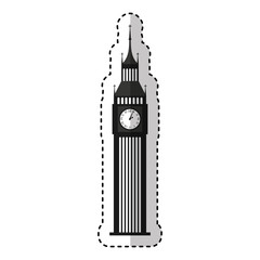 Sticker - big ben monument icon vector illustration design