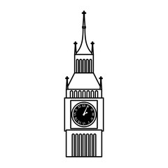 Sticker - big ben monument icon vector illustration design